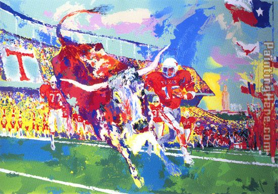 Texas Longhorns painting - Leroy Neiman Texas Longhorns art painting
